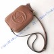 Gucci Soho Small Leather Disco Bag GU308364-light-brown